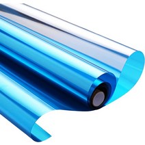 안에서는 보이고 밖에서는 안보이는 유리 창문 사생활보호 단열 거울 자외선 차단 필름 시트지, Blue-silver