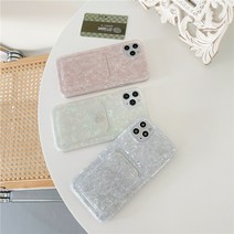 아이폰 크리스탈 자개 카드수납 폰케이스, 아이폰12PRO, 핑크, 1개