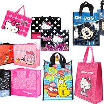 캐릭터 보조가방 모음(소)/선물 보조가방/부직포 타포린 쇼핑백, 06-라바 타포린백S(블루)