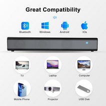 휴대용블루투스스피커블루투스 스피커 60W 무선 사운드 바 16 인치 TV 벽걸이 형 3D 스테레오 홈 시어터 및