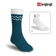 INJINJI 인진지 양말 뉴 에코울 퍼포먼스 발가락 양말 등산 양말 스포츠 양말, M (255~270mm), 오션 블루
