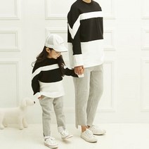 무지개나무 엄마딸 커플룩 유아 배색가오리 기모맨투맨
