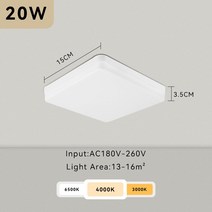 분광계 광도계 적외선 현대 Led 천장 조명 20W 30W 40W 평방 220V 패널 침실 부엌 거실 실내, 01 Type A 20w