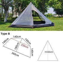 거실형텐트 5인용 그늘막 자동 대형 낚시 감성 텐트 새로운 피라미드 스노우 스커트 높이 220cm 야외 캠핑 천막 천막 천막 쉼터 요리 용 굴뚝 구멍, 이너텐트 b, 협력사