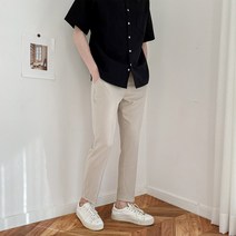 남성 9부 스판 밴딩 링클프리 슬림 팬츠