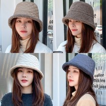 (앙상블) 리버시블 패딩 양면 여성 벙거지 모자 겨울