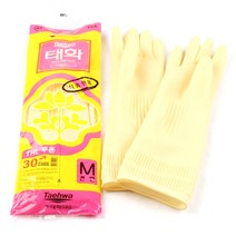 태화 고무장갑 선밴 중(M) 아이보리 미색 1켤레 (갑돌이156번), 1개