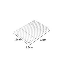 토스트랙 1PC 스테인레스 스틸 와이어 비스킷 빵 케이크 냉각 랙 Nonstick 베이킹 피자 바베큐 트레이 선반 주방 과자 액세서리, [01] 22x16x1.5cm
