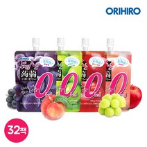 오리히로 0kcal 곤약젤리 32팩(복숭아 거봉 샤인머스캣 사과 각8팩), 단품