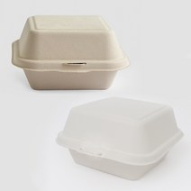친환경 펄프도시락 햄버거케이스 (KP) 147*152*82mm /버개스용기 /크라프트 (50개), 크라프트(50개)