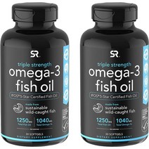 스포츠리서치 트리플 스트렝스 오메가-3 피쉬 오일 1250mg 소프트젤, 30캡슐, 2개