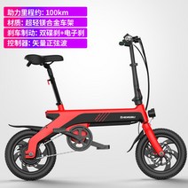 12인치 전기자전거 리튬배터리 싱글카 소형전기차 대리운전 남성 여성 라이딩 보조 미니벨로, I.14인치/36V/레드 블랙, 알루미늄/마그네슘