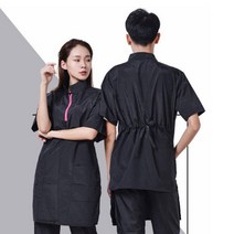 방수 기능성 반려동물 애견 미용사 반팔 유니폼, Mㅡ블랙긴팔