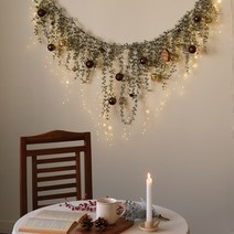 1.8M 별빛내린 브라운우드홈 커튼가랜드지네전구set, 단품