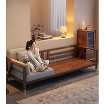 원목소파 원목 돌침대 돌쇼파 벤치 패브릭 소파베드, A타입 3인용 + 발판 풀 시트