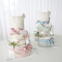 주식회사 앙앙 댕댕이 3단 기저귀케이크 (바디슈트+모자+턱받이+미니타올+양말), 출산선물