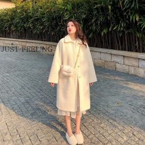 JUST FEEL!NG 후리스코트 하프트렌치코트 뽀글이 바람막이 오버핏 양털 방한 따뜻하게 빅사이즈 점퍼 자켓