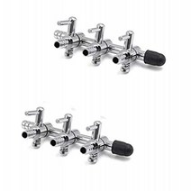 QMseller 2pcs 3- Way Aquarium Chrome Metal Gang Manifold Air Line Control Valve Air Tap Air Splitter, 1