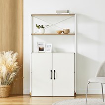 상도가구 플랫홈 현관 양문장 800 선반 수납장, 화이트