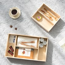 마켓비 RENJY 수납트레이 주방수저트레이 원목수납함