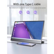 포터블 포터블모니터 UPERFECT-H02 FHD 휴대용 모니터 첫번째080P c타입 HDMI 게이밍 디스플레이 한짝 스피커 IPS LCD 화면 노트북 컴퓨터 PC 스마트폰 스위치, [01] Black, [02] AU 플매트 카펫 러그