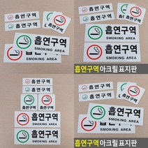 아크릴안내판 흡연구역표시판 미니간판 아크릴표시판 알림판, 가로 빨강 대