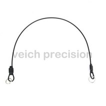 VCN Unti-분실 로프 150/250/350/450/550mm 1M/2M 스테인리스 안전 케이블 키 링 및 개스킷 포함 PVC 160mm 나선형 고정, 2.5mm black-rope-RR, 350mm(20pcs)