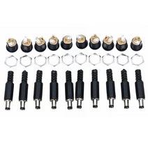 알루미늄 프로파일 10 쌍 12V 3A 플라스틱 남성 플러그 9mm 구멍 여성 소켓 패널 마운트 잭 DC 커넥터 12mm 전기 공급, 한개옵션0