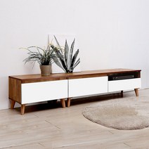 [우아미아이] [우아미가구]아스미 거실장 세트 서랍형, 색상:멀바우