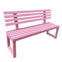 공원 목재 나무 벤치 옥외용 프랑스 조경 평의자 벤취, 핑크 등받이 벤치 - 길이120cm