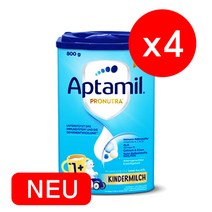 (대용량) 압타밀 킨더밀쉬 프로누트라 플러스 1단계 800g 4개_리뉴얼 분유_용량 꼭 확인하세요!!, 4개