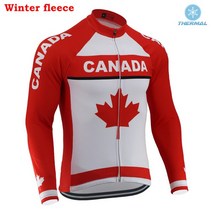 자전거 용품 2021 뉴 남성 클래식 캐나다 사이클링 저지 긴 소매 레드 메이플 리프 착용 레이싱 팀로드 마, 01 Men winter fleece_04 M