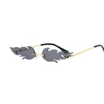 무테 웨이브 선글라스 화재 불꽃 Streetwear 자동차 운전 안경 동향 좁은 패션 UV 400