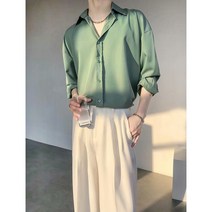 [당일발송]남성용 캐주얼 링클프리 솔리드 베이직 레귤러핏 긴팔 셔츠