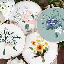 프랑스 자수 세트 DIY 십자수 수예 패키지, 06.벚꽃