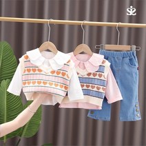 베베키즈몰 여아 인스타패션 심플 필수템 편한 데일리룩 동네 놀이터 나들이 산책패션 등원복 일상룩 평상시패션 키즈패피 하뚜베스트3종셋트
