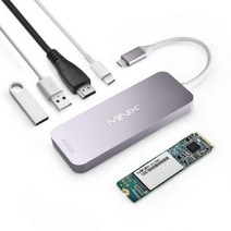 [해외] MINIX NEO CS2 USB 허브 USBC 멀티 포트 SSD 스토리지 유형 C 허브 HDMI USB 3.0 120G240G 고속 전송 MACBOOK 용, Grey with 120G SSD