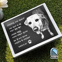 반려동물 사진 비석 강아지 애견 장례 고양이 수목장 잔디장 추모함 온더스톤, 200x150mm(받침석:250x200mm)