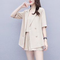 여성 5부 반바지 정장세트