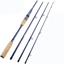 티타늄초릿대 Sougayilang21m 24m 스피닝캐스팅 휴대용 여행 낚싯대 4 섹션 루어 낚시 스피닝로드 초경량, 04 blue spinning rod_01 2.1 M