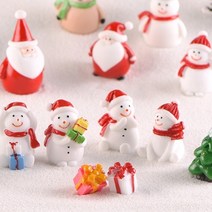산타 눈사람 루돌프 트리 크리스마스 미니어처 피규어 테라리움재료, 6 파란선물 눈사람