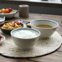 이로도리 엠보토쿠사 일본 공기와 대접 (4color), 엠보토쿠사 대접 [올리브]