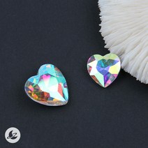 크리스탈 입체 투명AB 알큐빅 하트 큐빅스톤 파츠 레진 네일 큐빅, AB컬러18mm