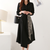 블루종 카라 스카프 벨트 원피스_B2302OP024A