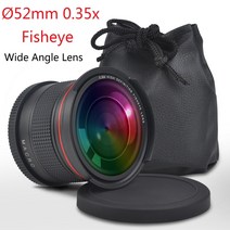 카메라렌즈 호환 mm+아랑 캐논 50mm1.8 24-70 rf 24-105 52MM 0.35x Fisheye 와이드 버전 앵글 렌즈 (매크, 한개옵션0
