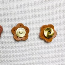 헤세드 NEW)2.5cm 꽃 가죽 자석단추 스냅단추(1쌍), 카멜, 1개