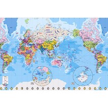 독특한 세계지도 100x70cm 하드코팅 지도
