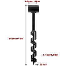 수동 오거 손 오거 렌치 나무 드릴 페그 도구 및 수동 구멍 제조기 야외 생존 오거, 02 B