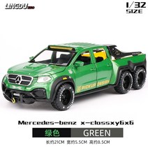 벤츠 XCLASS6X6 크로스컨트리 라이크 소리 반들 돌아가다 힘 오픈 도어 합금 제품이다 모델 남자 완구, 그린 벤츠 X-Class 박스