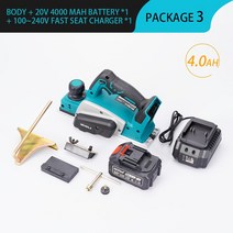 전기대패 자동대패 평면절삭기 목공공구 무선 전동 대패 렌치 포함 18V 15000rpm 핸드 헬드 충전식 전기, 04 1Battery 4.0A_02 EU